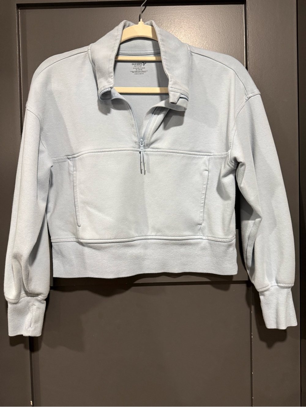 Baby Blue Quarter-Zip Pullover Sweatshirt